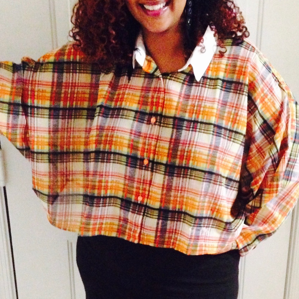 ASOS Multicolor Plaid Crop Top